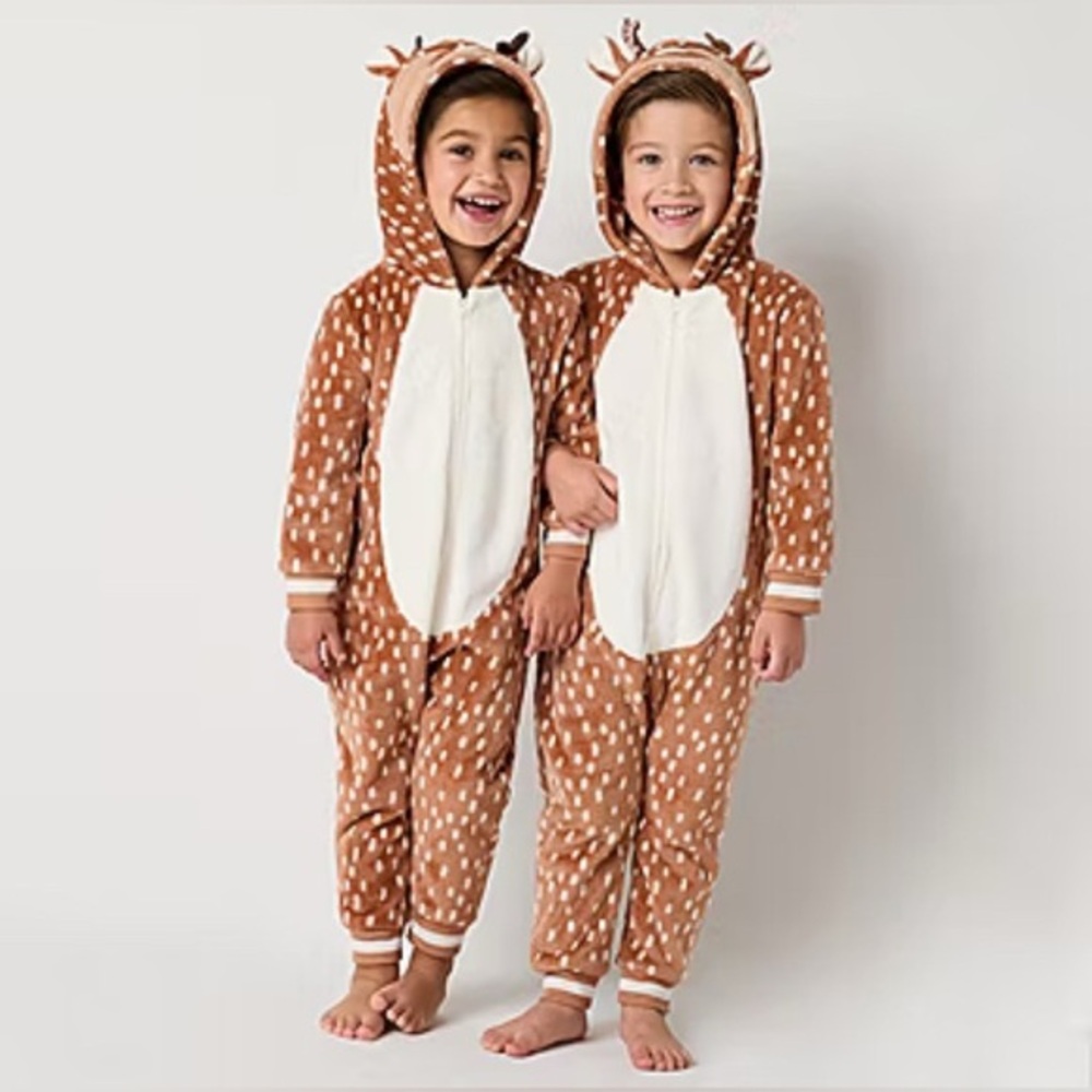 NEW North Pole Trading Co. Reindeer Kids Unisex Fleece Long Sleeve Pajama